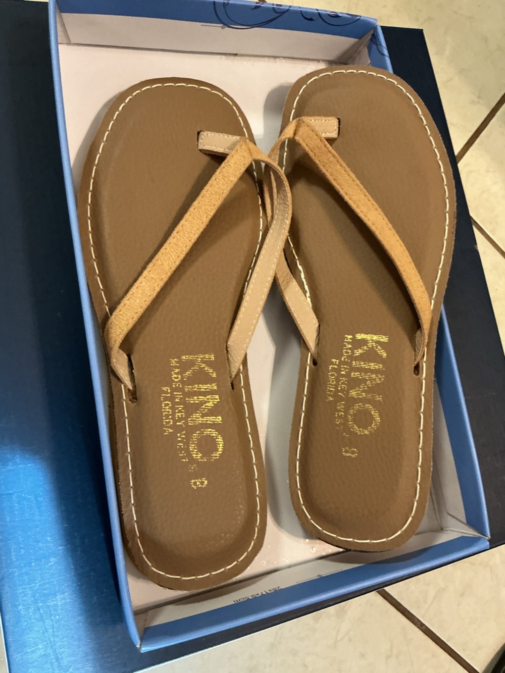 Kimo Brown Tan Flip Flop Sandals
